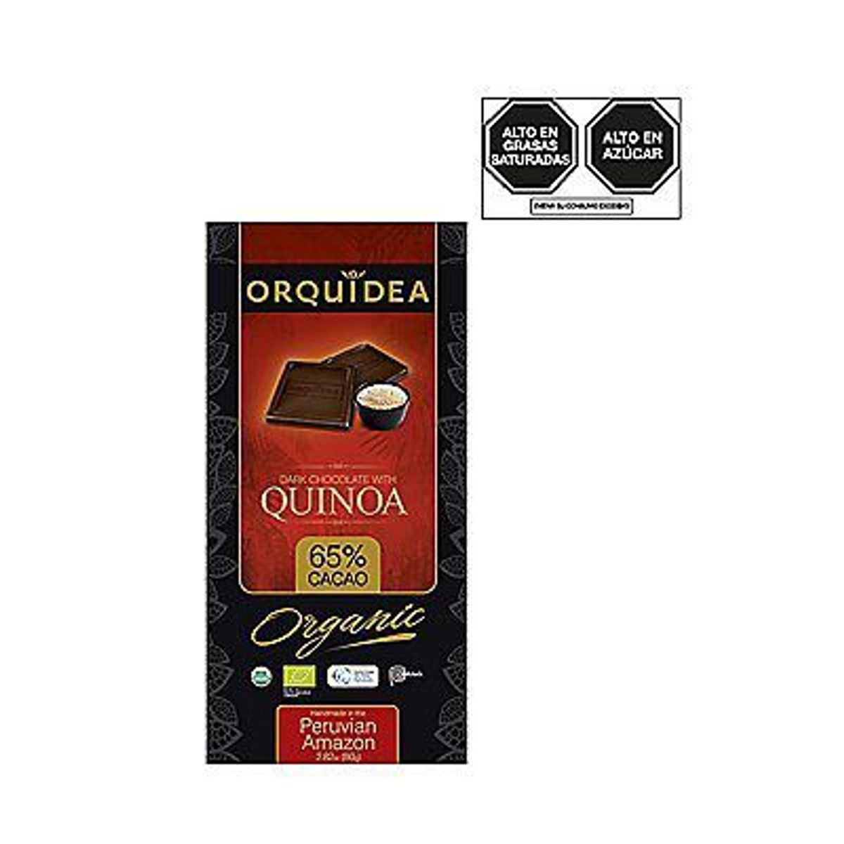 ORQUIDEA - Chocolate Orquidea Orgánico Quinua Empaque 80 g