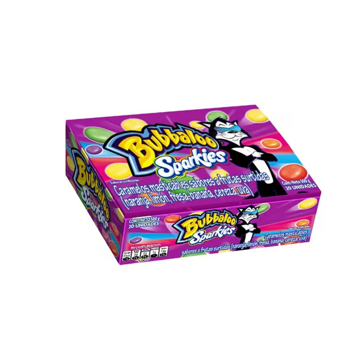 SPARKIES - Caramelo Sparkies Masticable Bubbaloo Frutas Display 20 Und