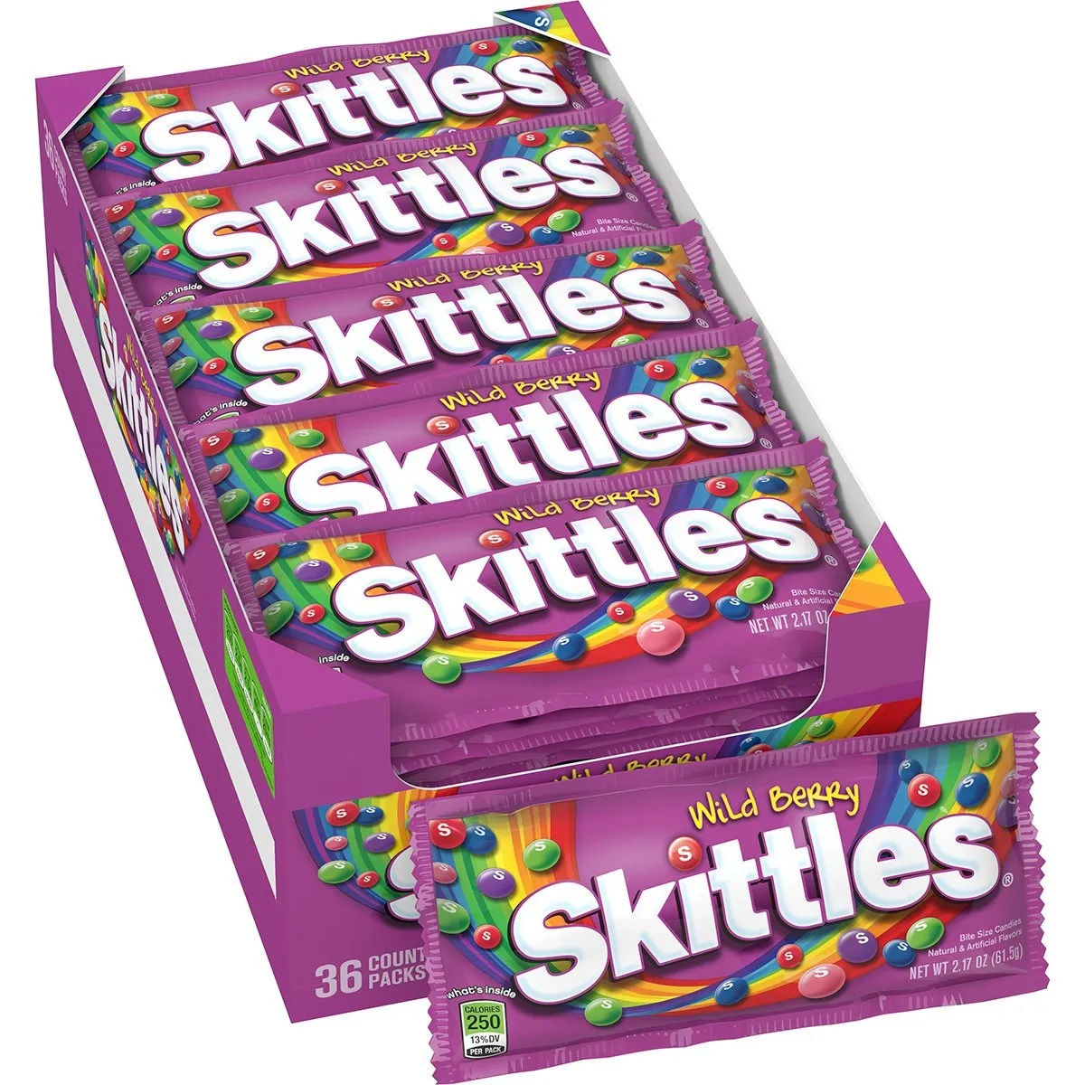 SKITTLES - Caramelos Skittles Masticables Wildberry Display 36 Und