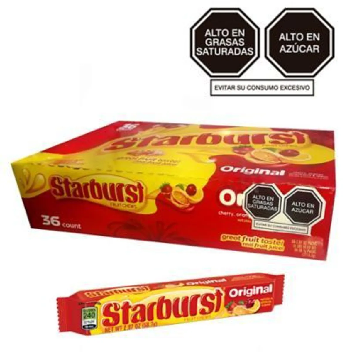 STARBURST - Caramelos Starburst Masticables Original Display 36 Und