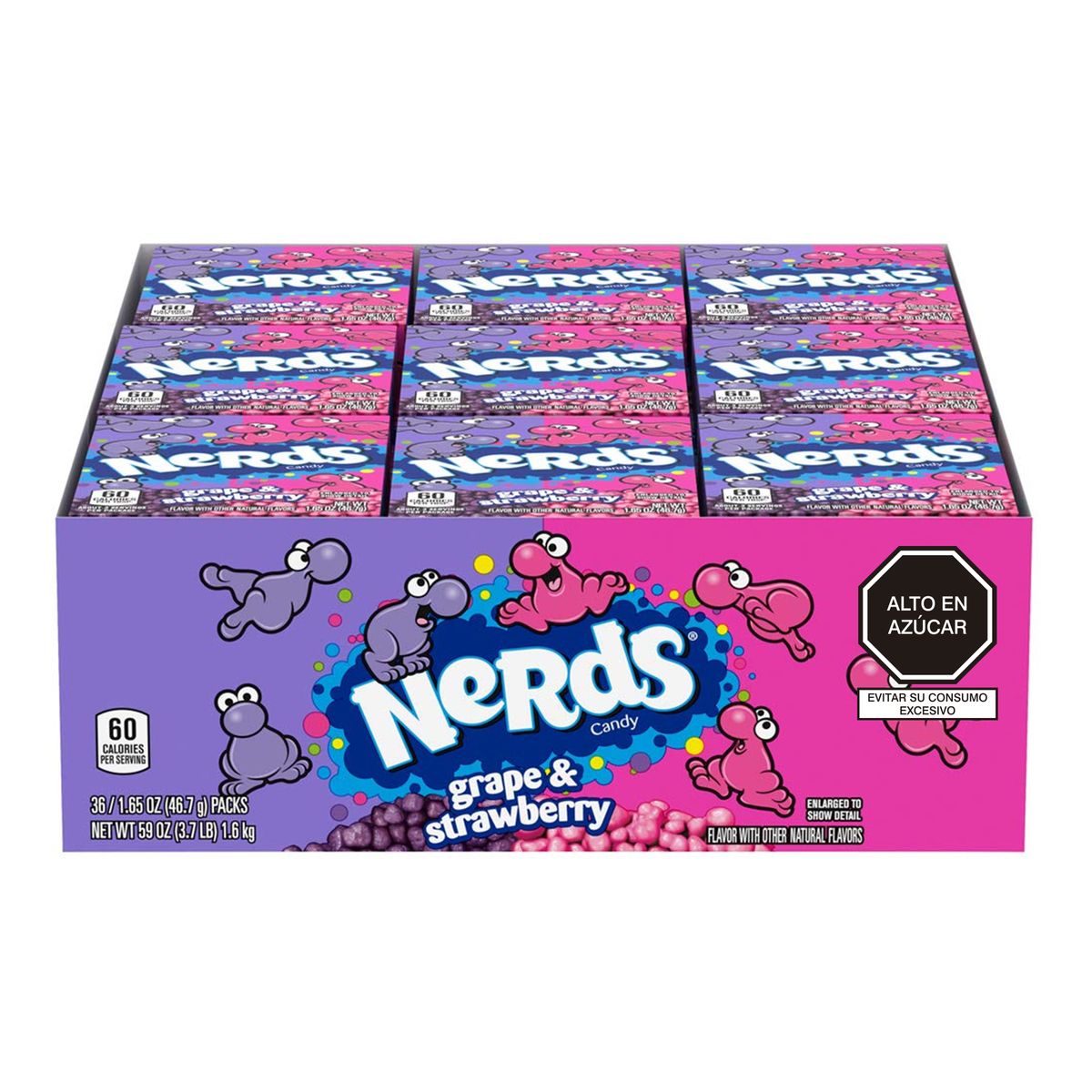 WONKA - Caramelos Wonka Nerds Grape Display 36 Und