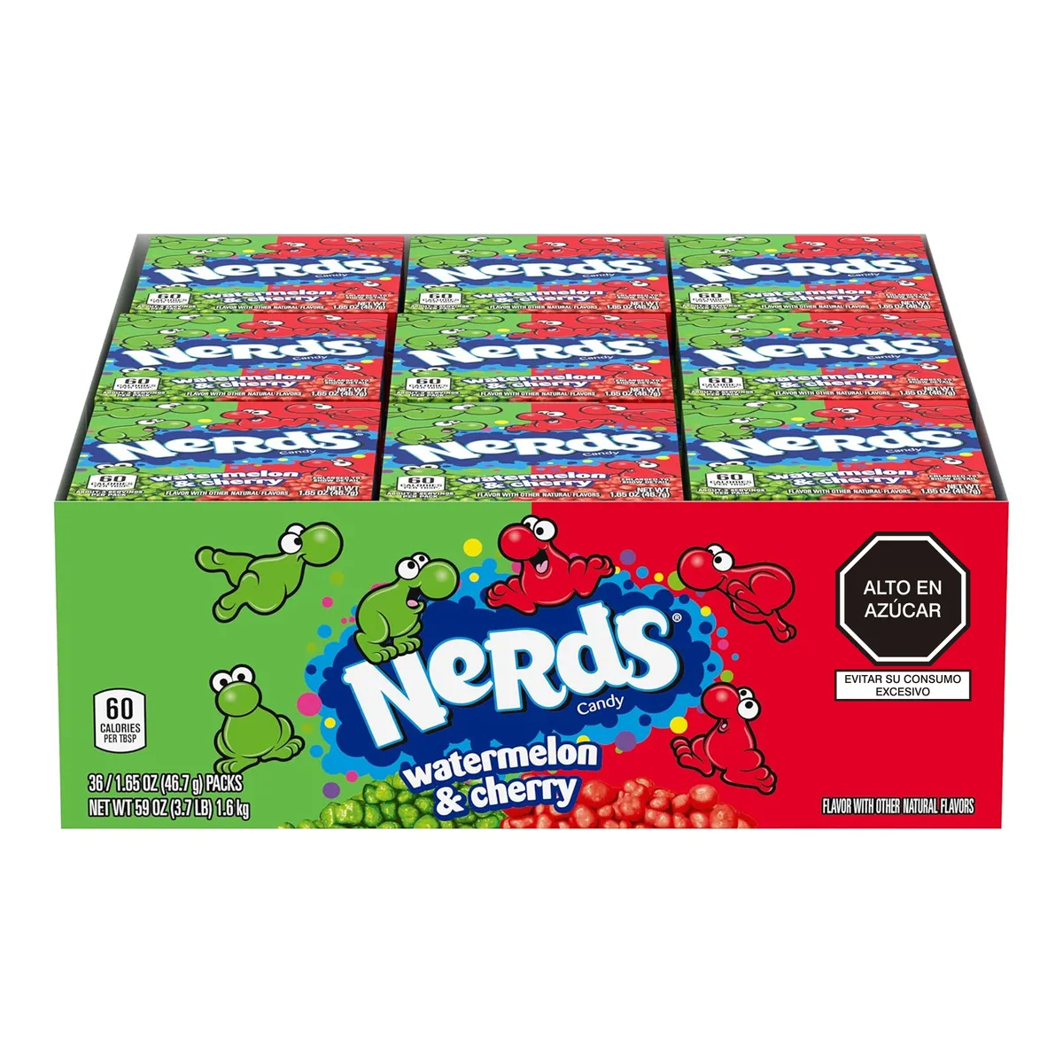 WONKA - Caramelos Wonka Nerds Watermelon Display 36 Und