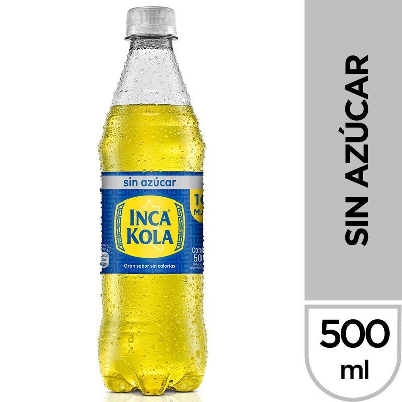 INCA KOLA - Gaseosa Inka Cola sin Azúcar 500 mL