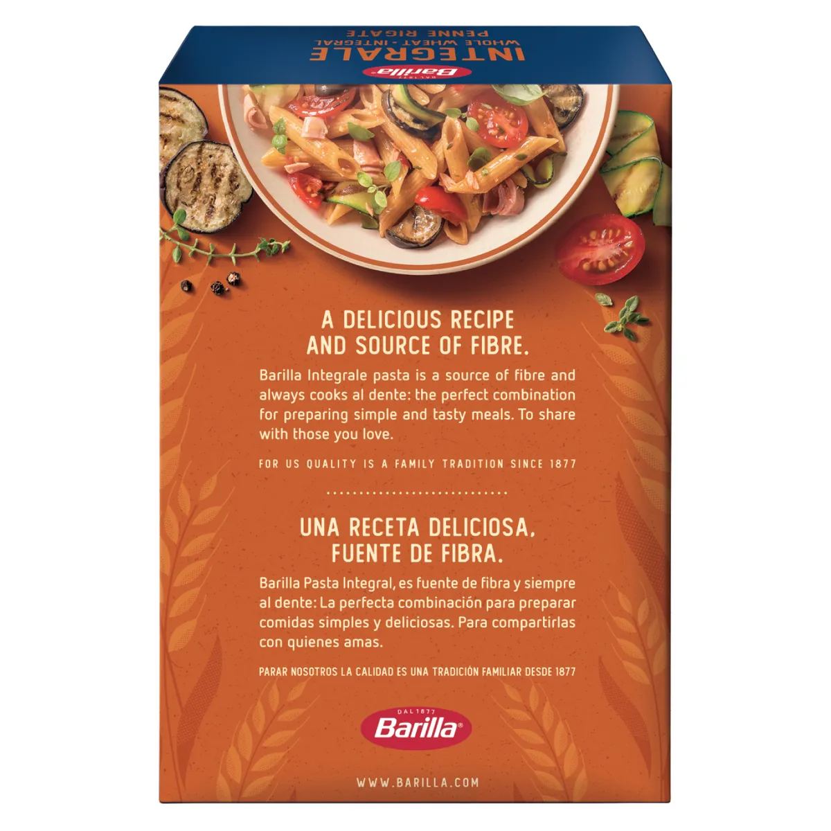 BARILLA - Fideo Barilla Pennette Rigatte Integral Caja 500 g
