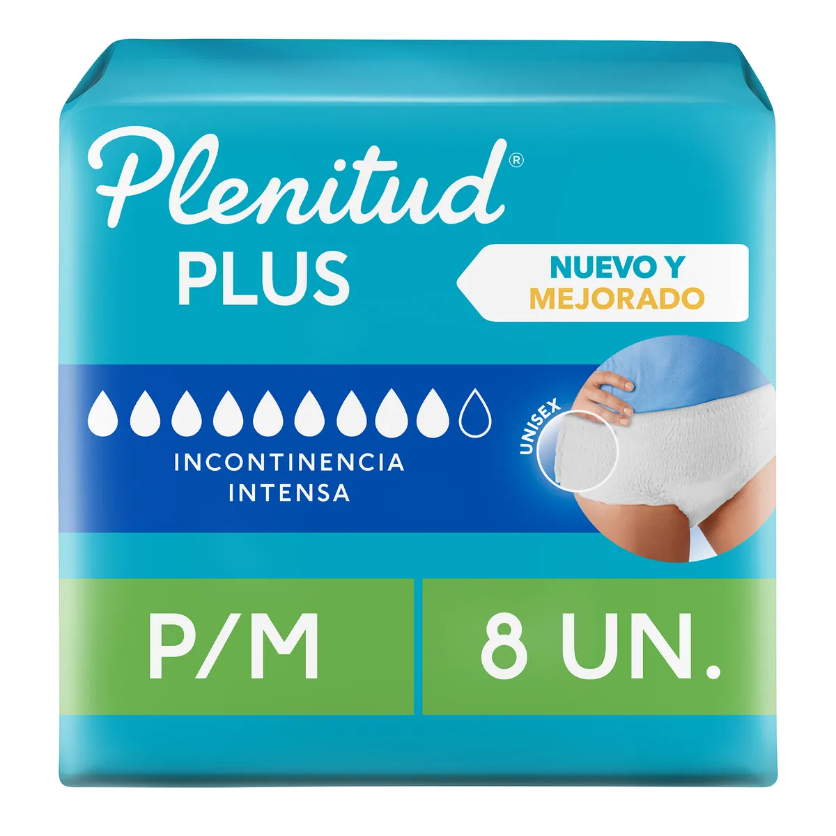 PLENITUD - Ropa Interior Adulto Desechable Plenitud Plus Talla P/M Empaque 8 Und