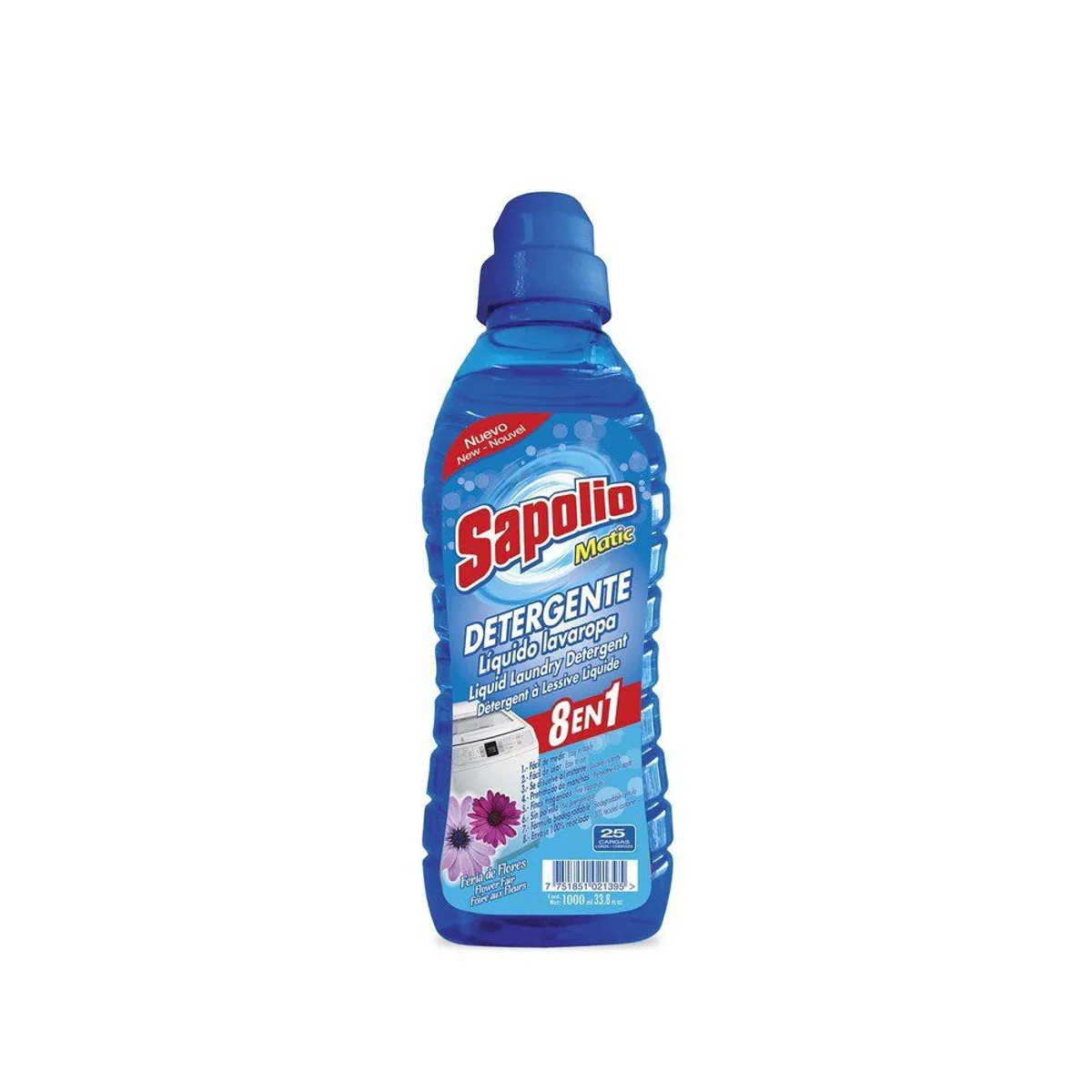 SAPOLIO - Detergente Líquido para Ropa Sapolio Flores Envase 1 L
