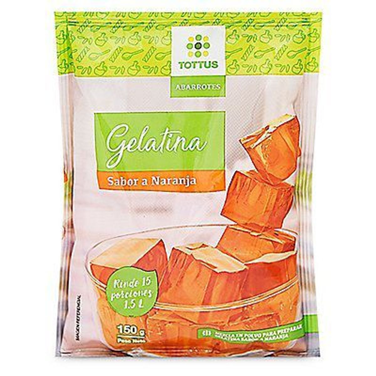 TOTTUS - Gelatina Tottus Sabor Naranja 150 g