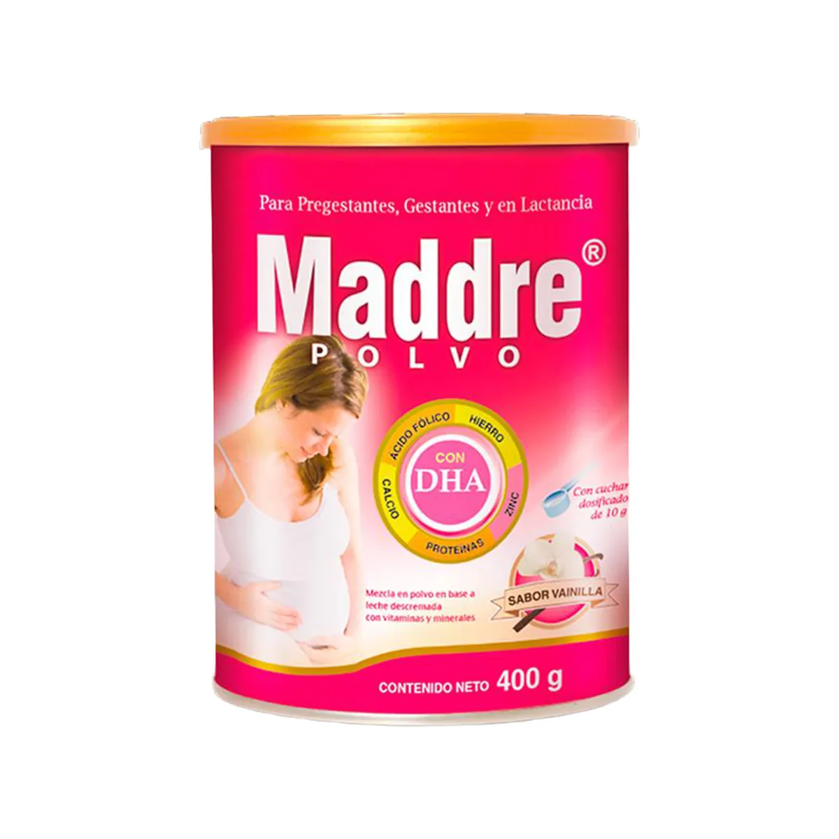 MADDRE - Mezcla en Polvo DHA Maddre Vainilla Lata 400 g