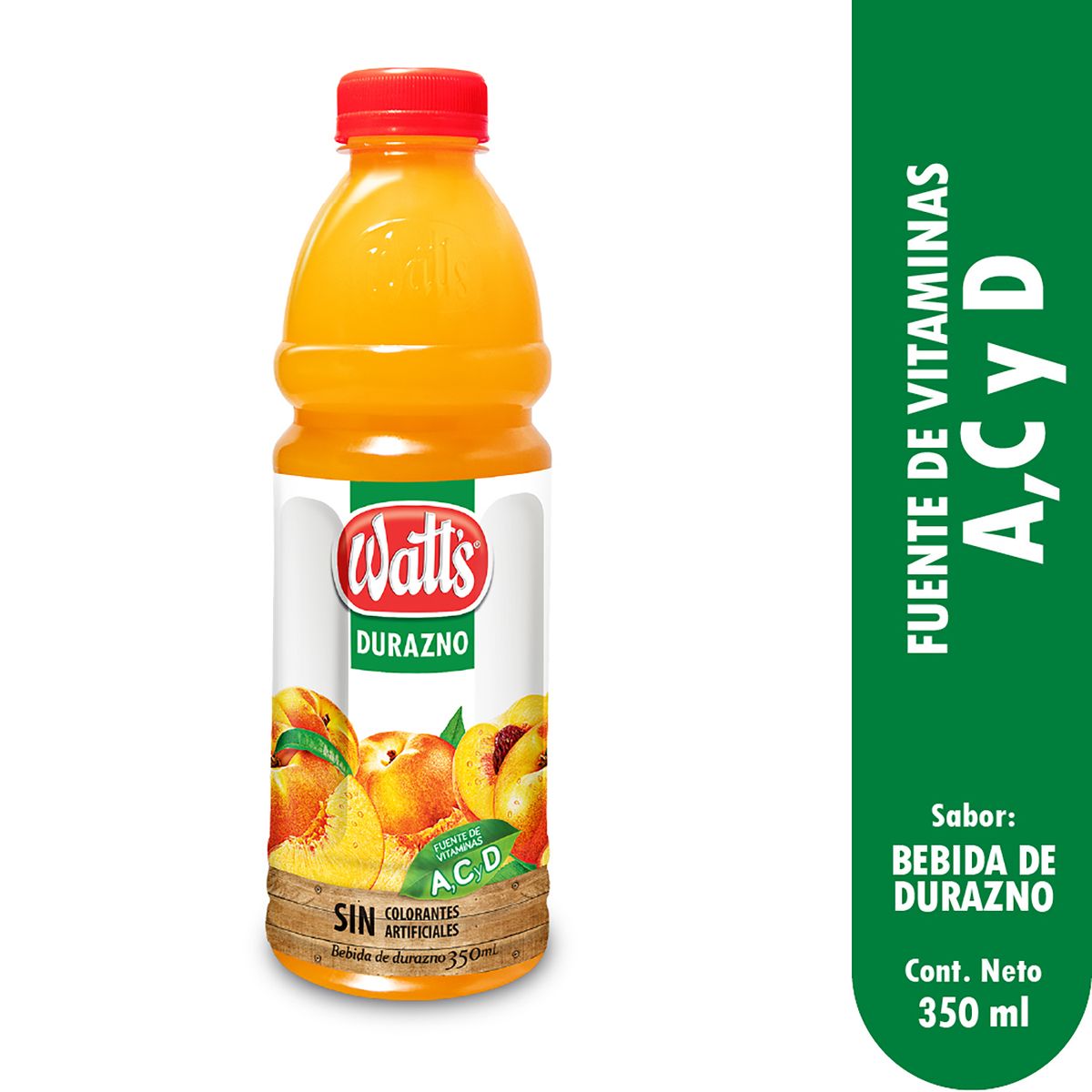 WATTS - Bebida Watts Durazno Botella 350 mL