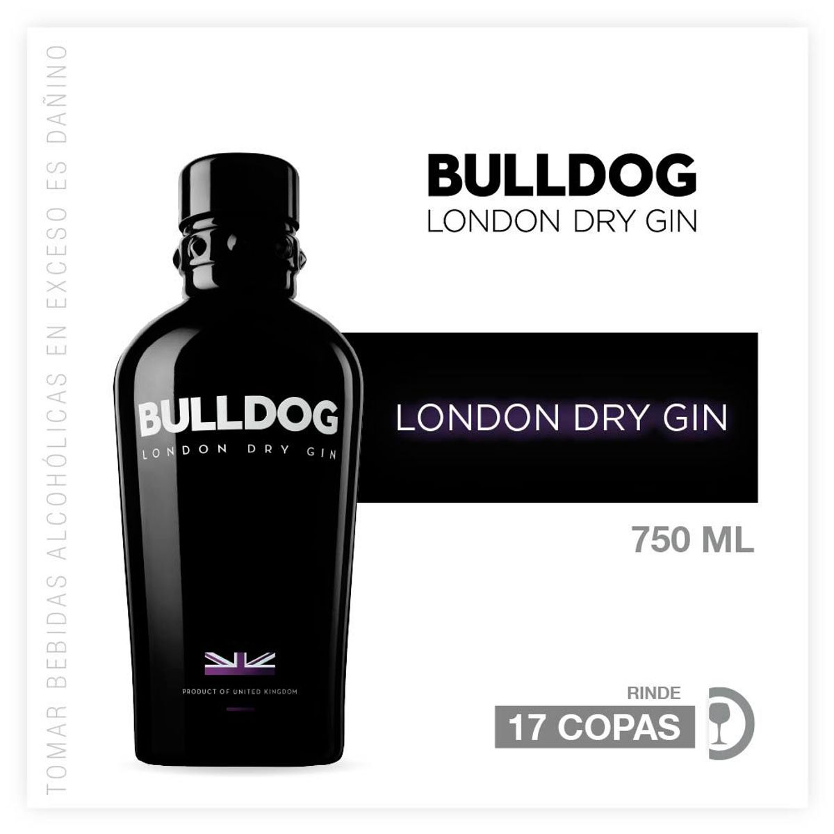 BULLDOG - Gin London Bulldog Botella 750 mL