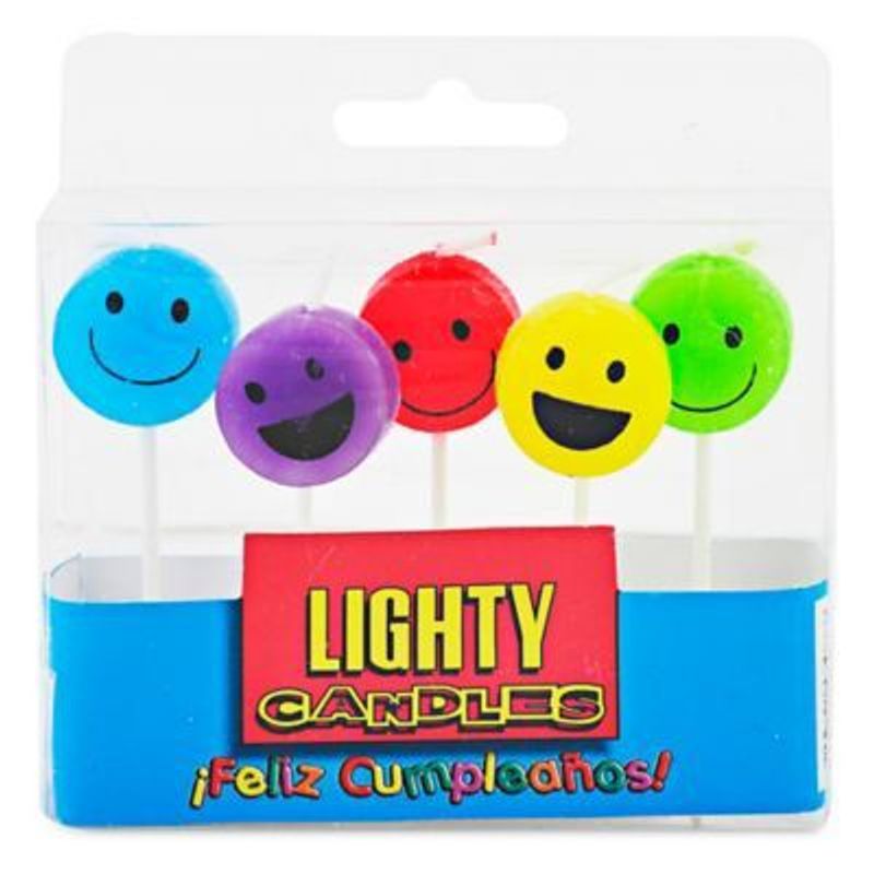LIGHTY CANDLES - Vela Carita Feliz Caja Plastica