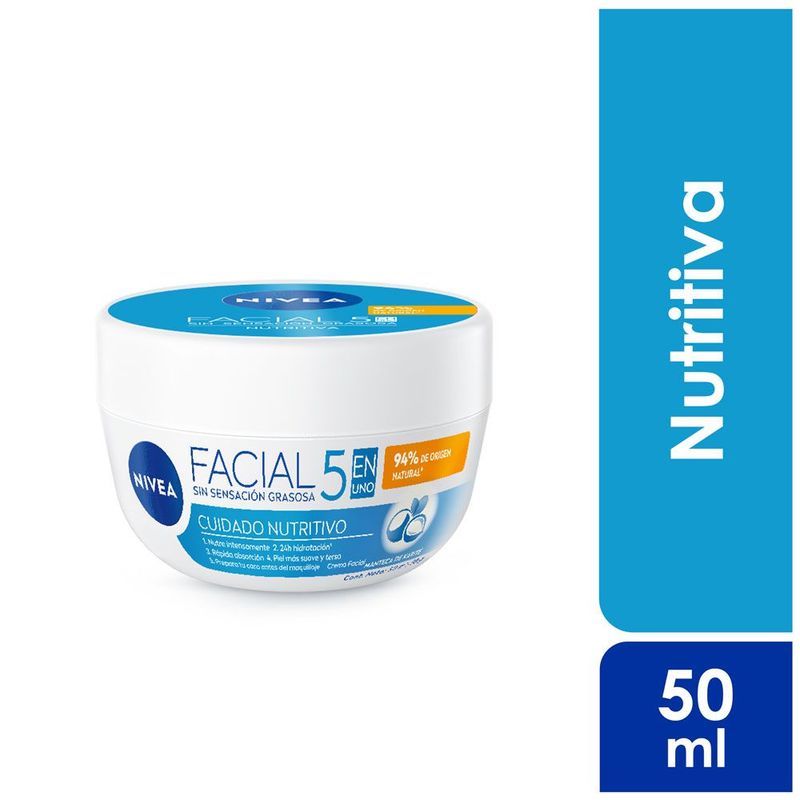 NIVEA - Crema Facial Nivea Cuidado Nutritivo 5 En 1 Envase 50 mL