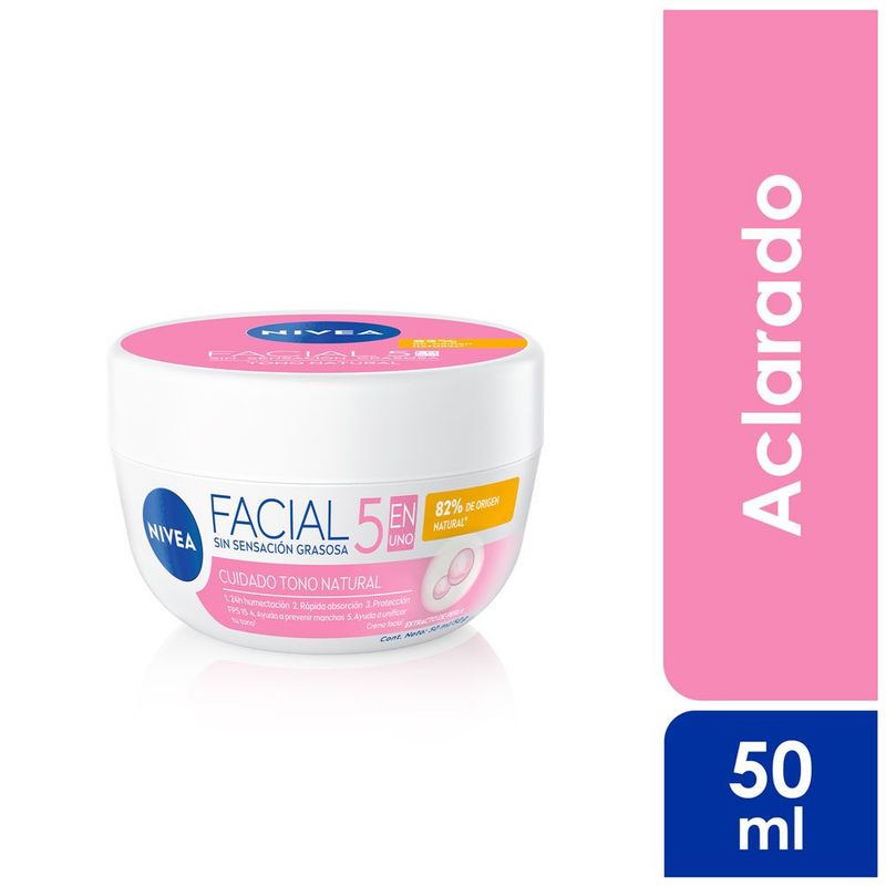 NIVEA - Crema Facial Nivea Cuidado Aclarado Natural 5 En 1 Envase 50 mL