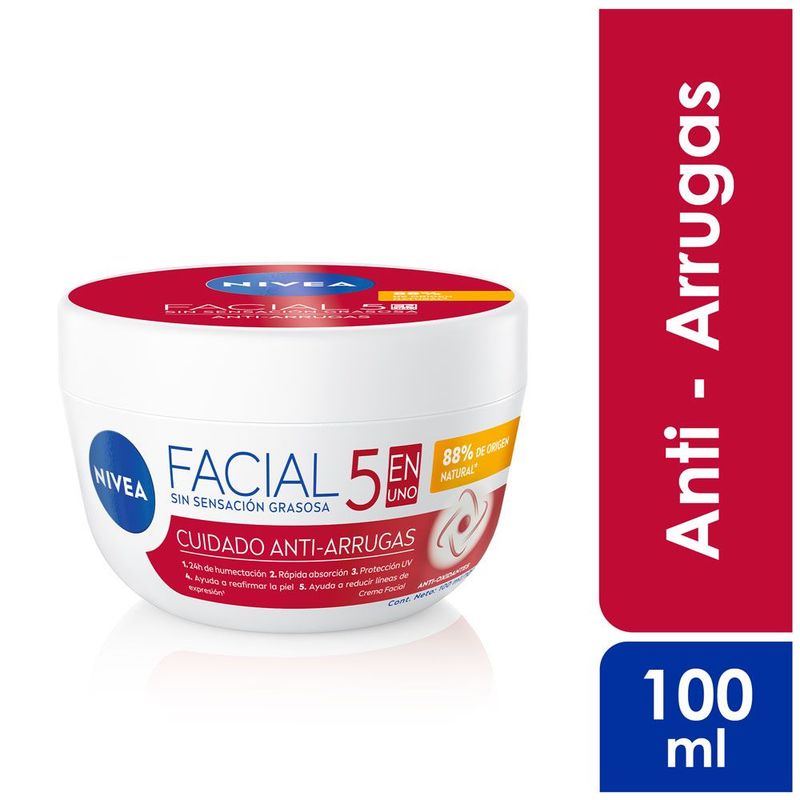 NIVEA - Crema Facial Nivea Cuidado Antiarrugas Envase 100 mL