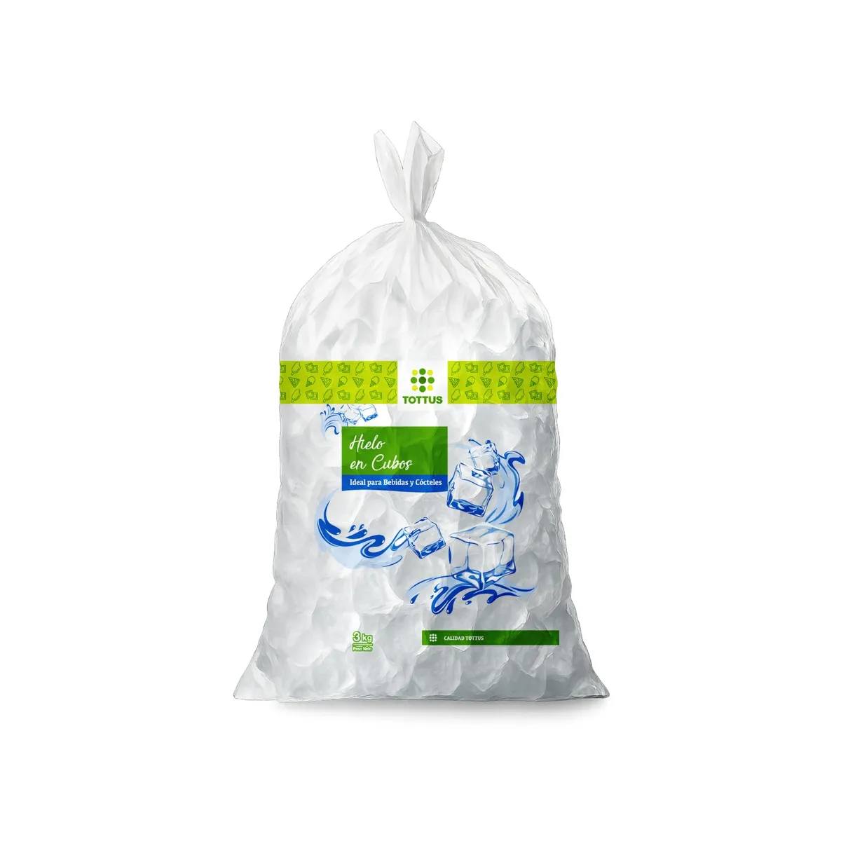 TOTTUS - Hielo en Cubos Tottus Bolsa 3 Kg
