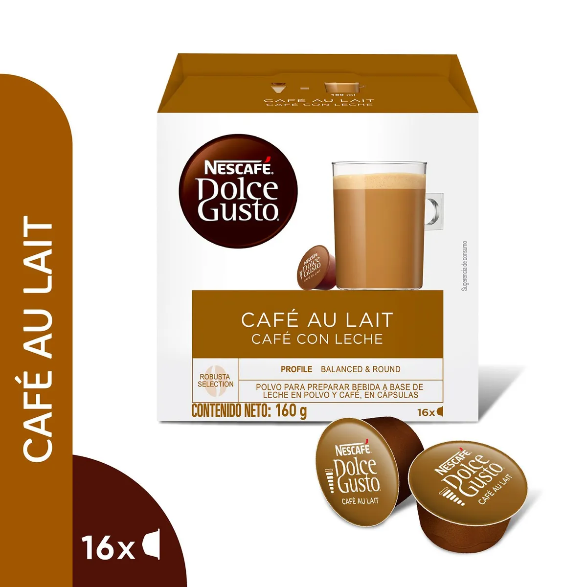 DOLCE GUSTO - Café con Leche Nescafé Dolce Gusto 16 Cápsulas
