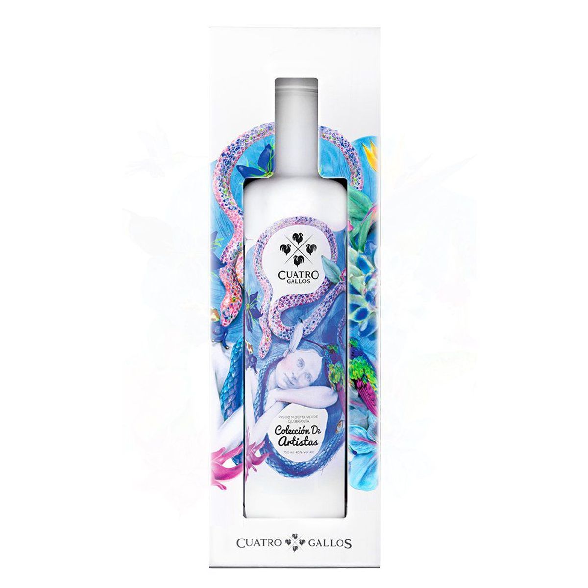 CUATRO GALLOS - Pisco Quebranta Colección de Artistas Cuatro Gallos Botella 750 mL