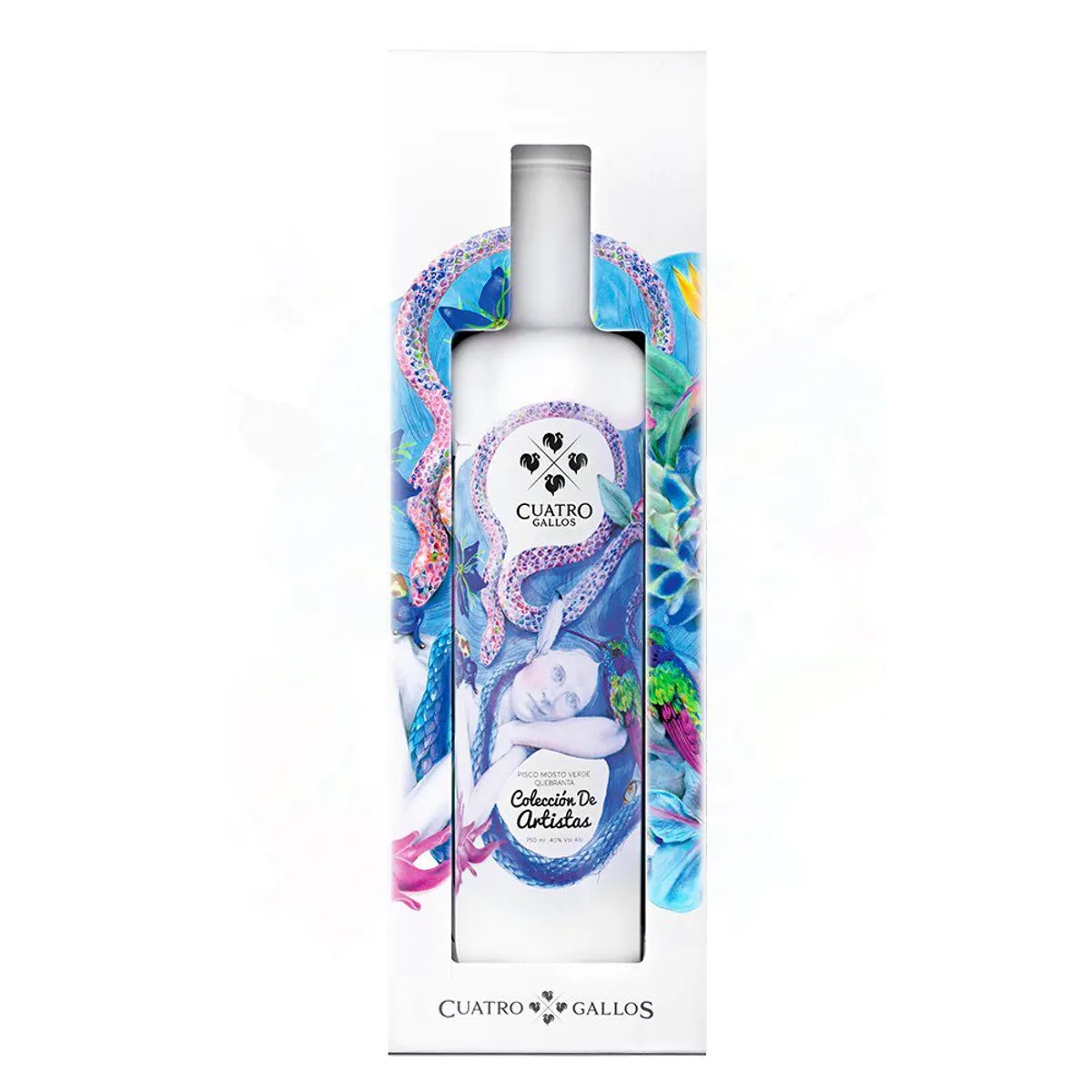 CUATRO GALLOS - Pisco Quebranta Colección de Artistas Cuatro Gallos Botella 750 mL
