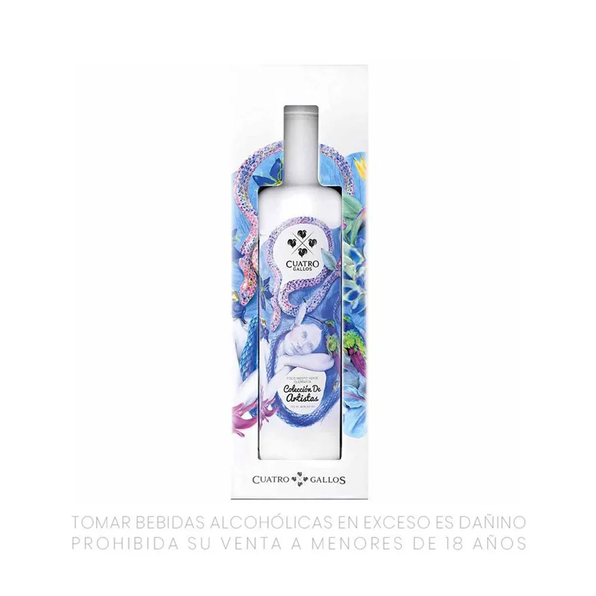 CUATRO GALLOS - Pisco Quebranta Colección de Artistas Cuatro Gallos Botella 750 mL