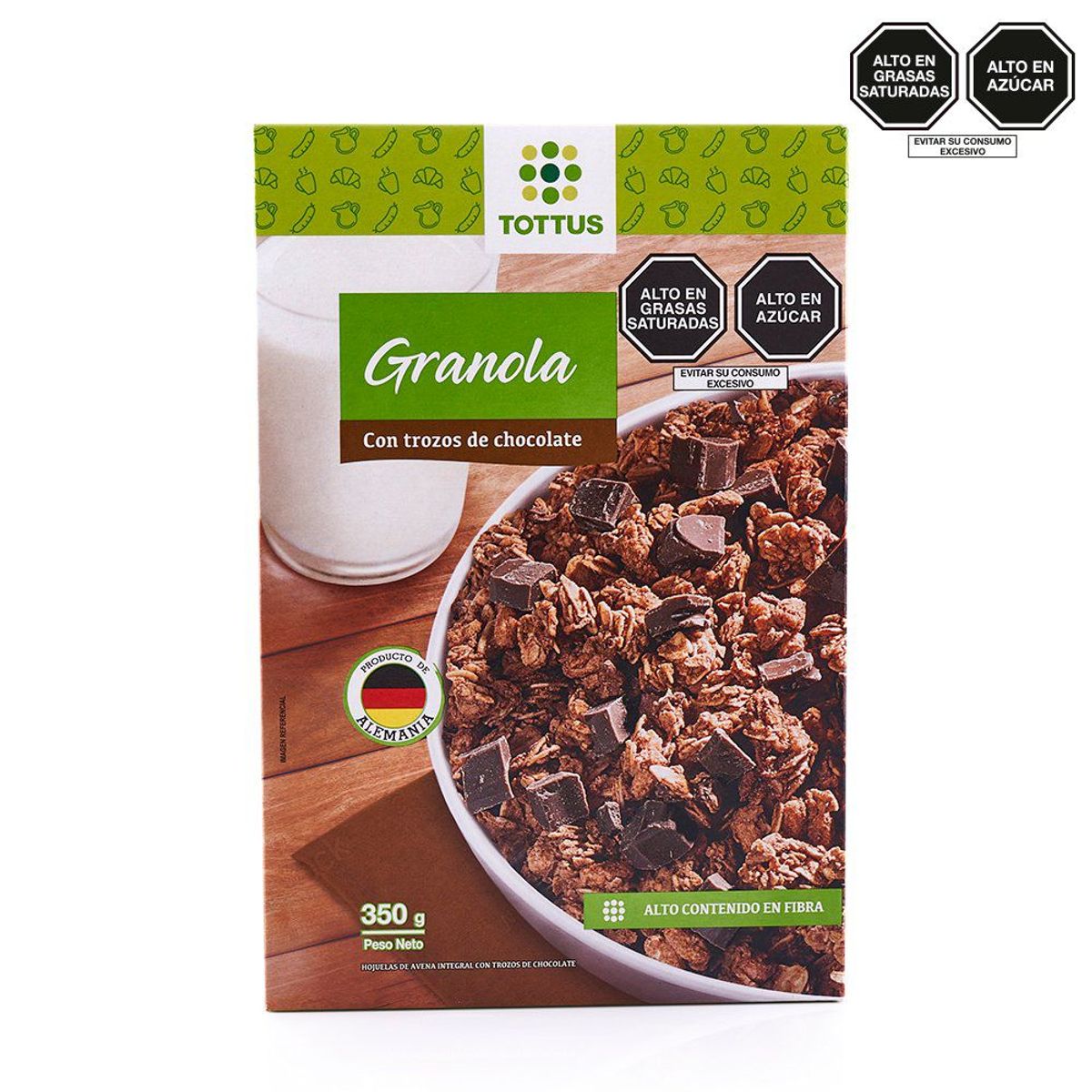 TOTTUS - Granola Tottus con Trozos de Chocolate Caja 350 g