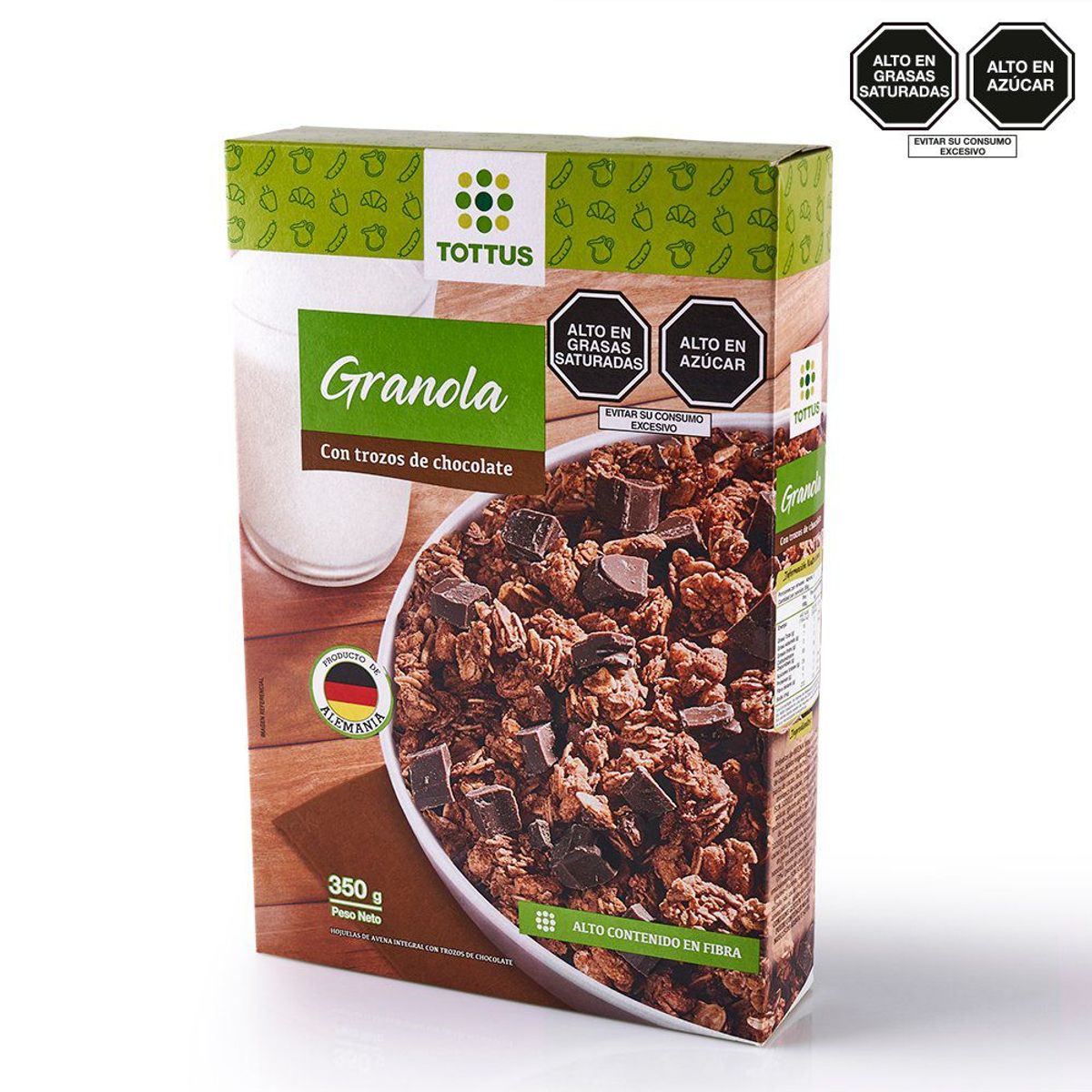 TOTTUS - Granola Tottus con Trozos de Chocolate Caja 350 g