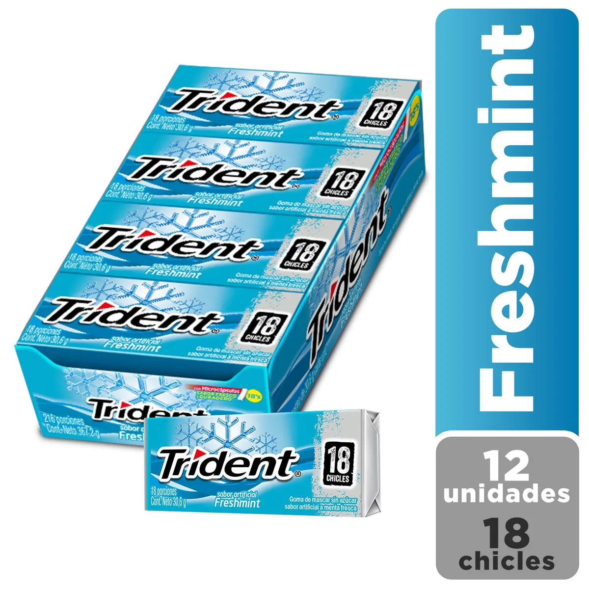 TRIDENT - Chicle Trident Menta Fresca Display 12 Und
