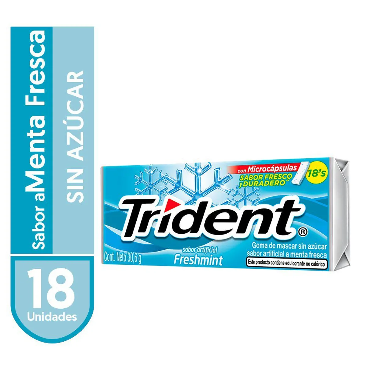 TRIDENT - Chicles Trident Menta Fresca 30 g