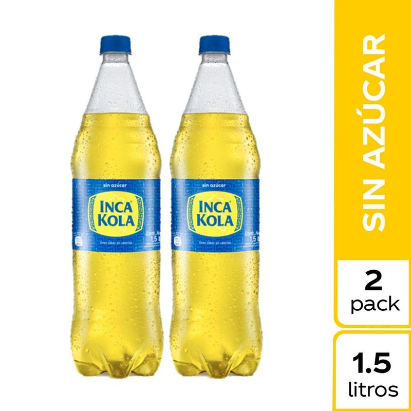 INCA KOLA - Gaseosa Inca Kola Zero Sin Azúcar Pack 2 Botellas 1.5 L
