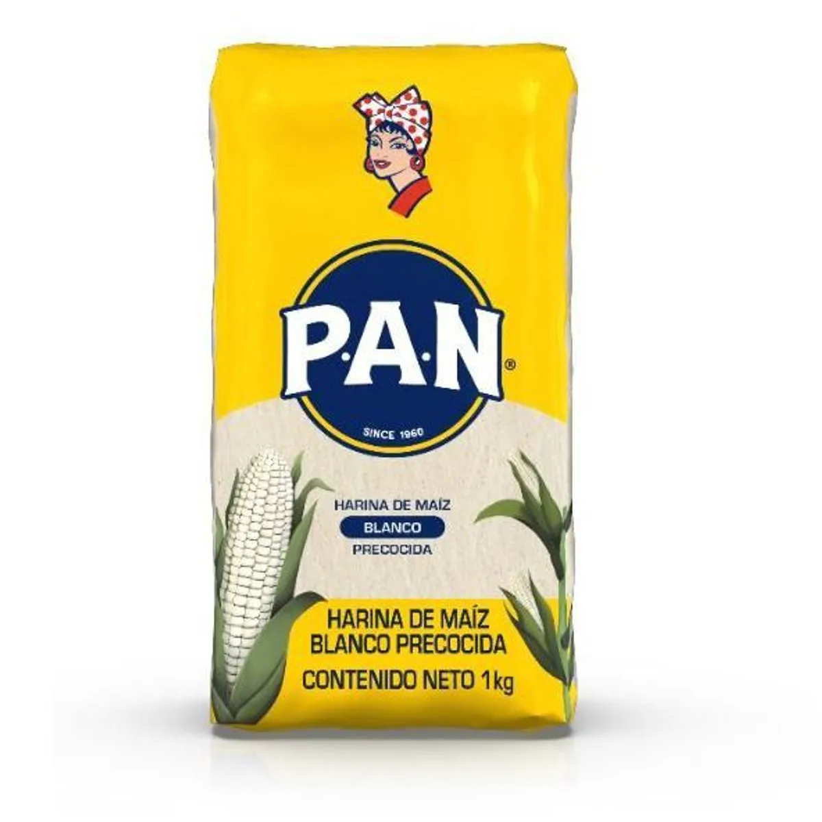 PAN - Harina de Maíz Blanco Pan Precocido Bolsa 1 Kg