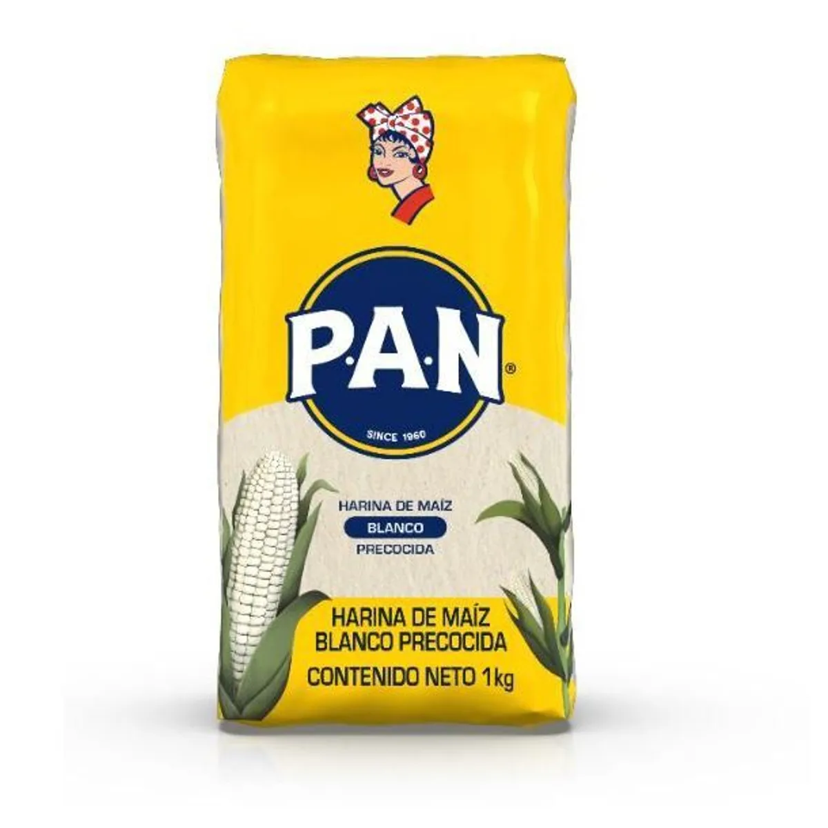 PAN - Harina de Maíz Blanco Pan Precocido Bolsa 1 Kg