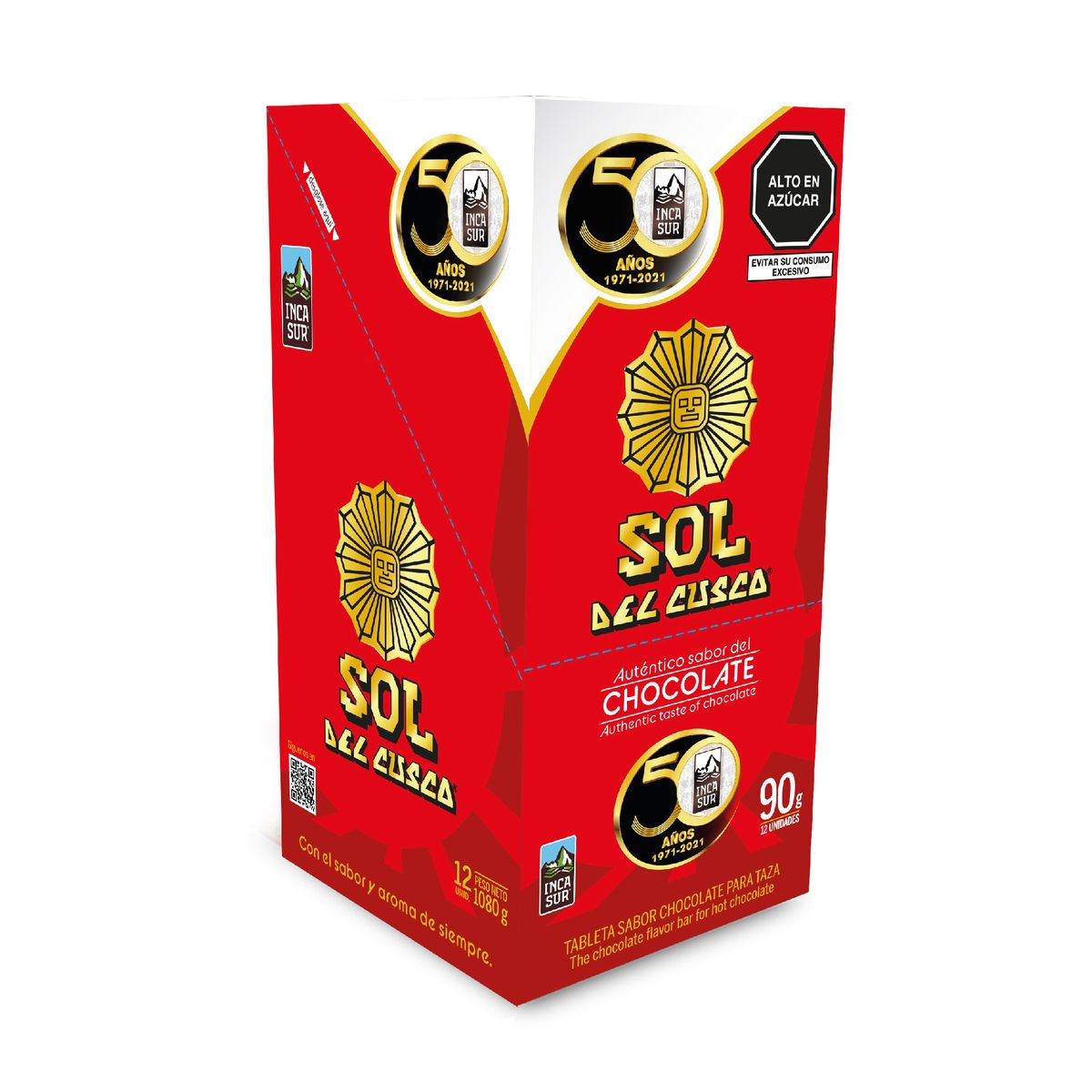 SOL DEL CUSCO - Tableta para taza sabor chocolate Sol del Cusco 90g 12 Unidades