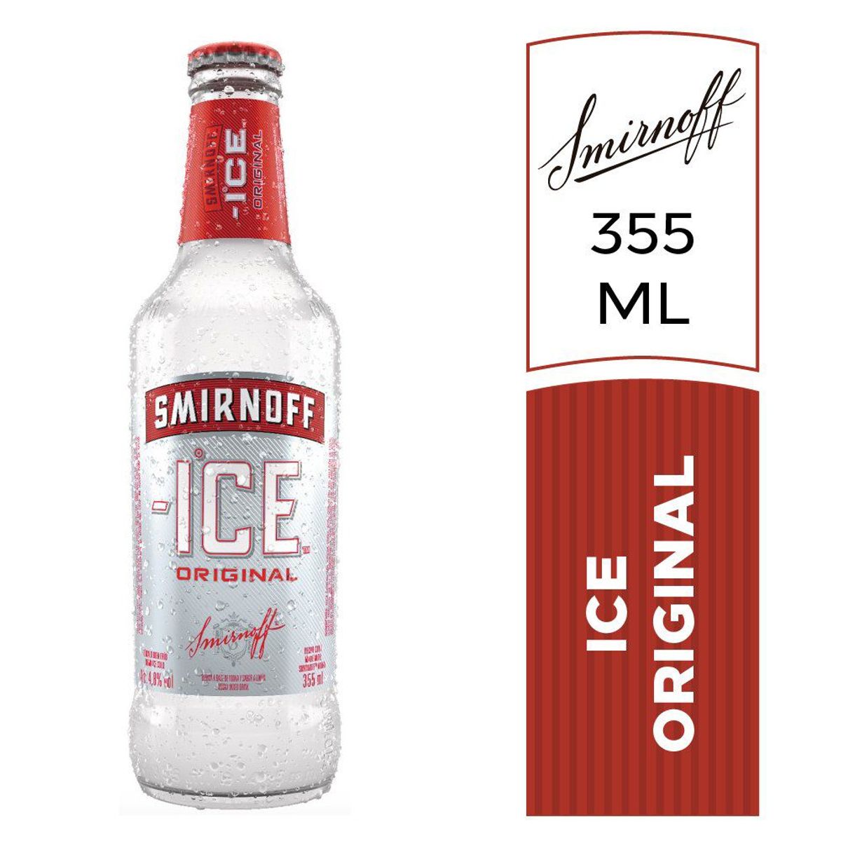 SMIRNOFF - Bebida RTD Smirnoff Vodka Ice Limón Botella 355 mL