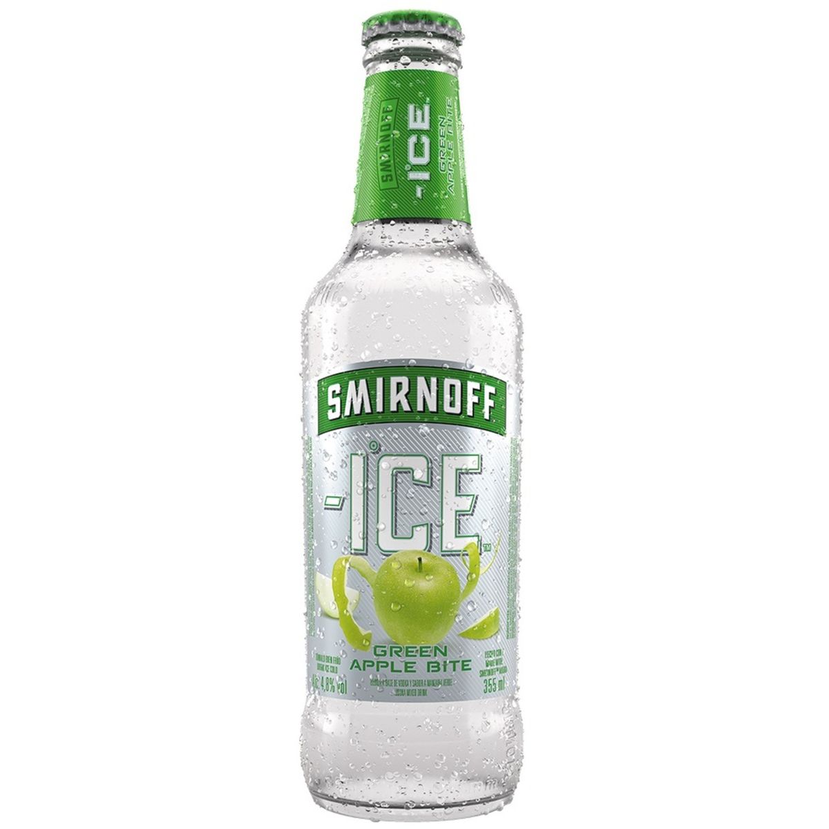 SMIRNOFF - Bebida RTD Smirnoff Vodka Ice Green Apple Botella 355 mL
