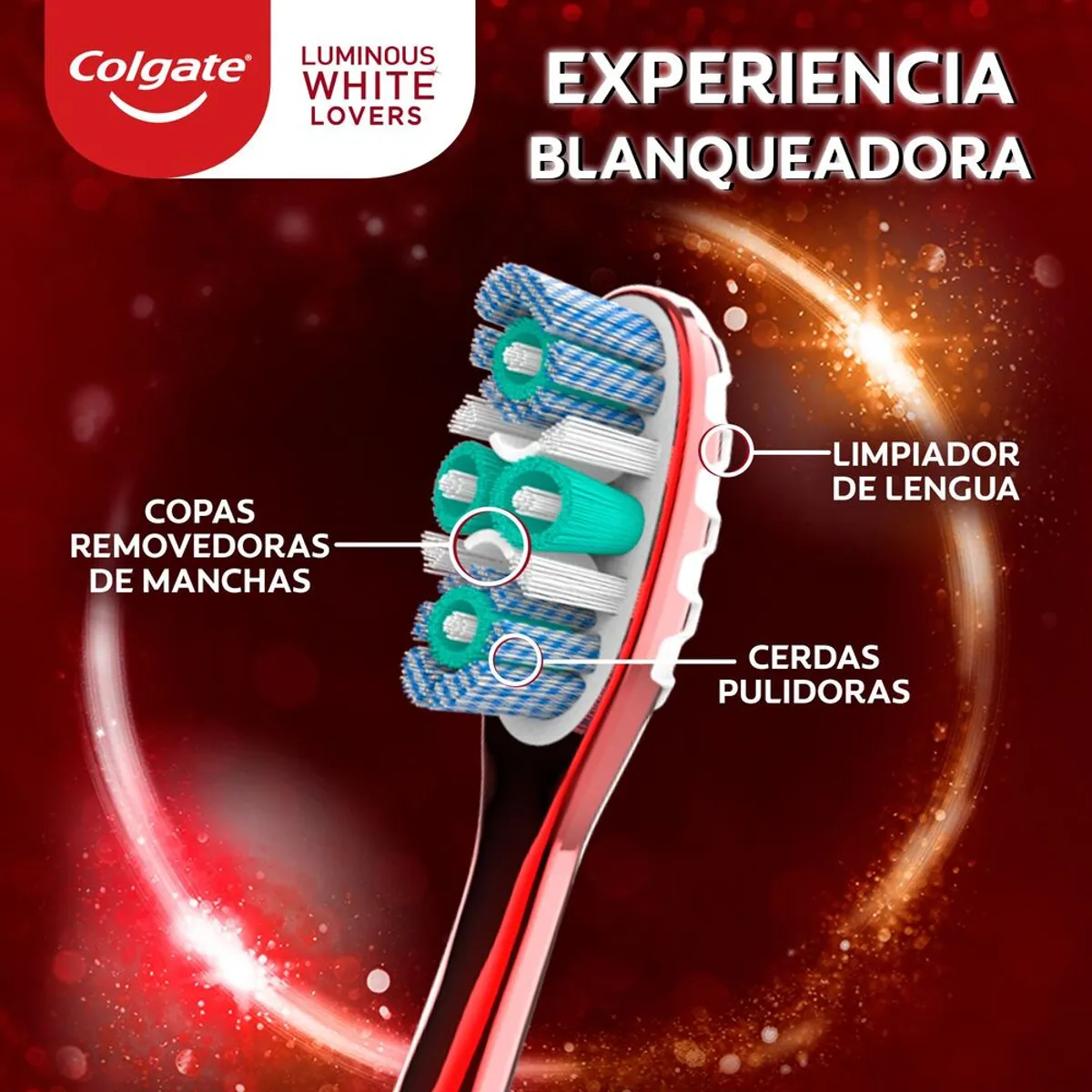 COLGATE - Cepillo Dental Colgate 360 Luminous White Lovers Wine Empaque 2 Und