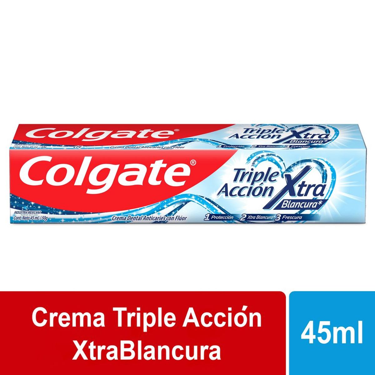 COLGATE - Crema Dental Colgate Triple Acción Extra Blancura Caja 45 mL