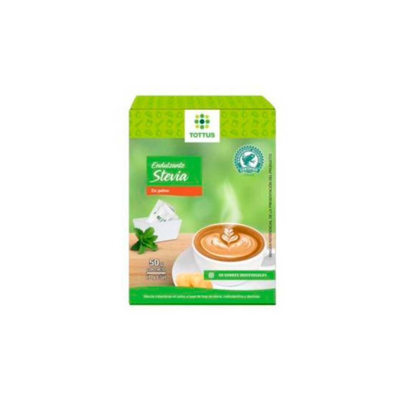 TOTTUS - Endulzante Stevia Polvo Tottus 50 Unidades