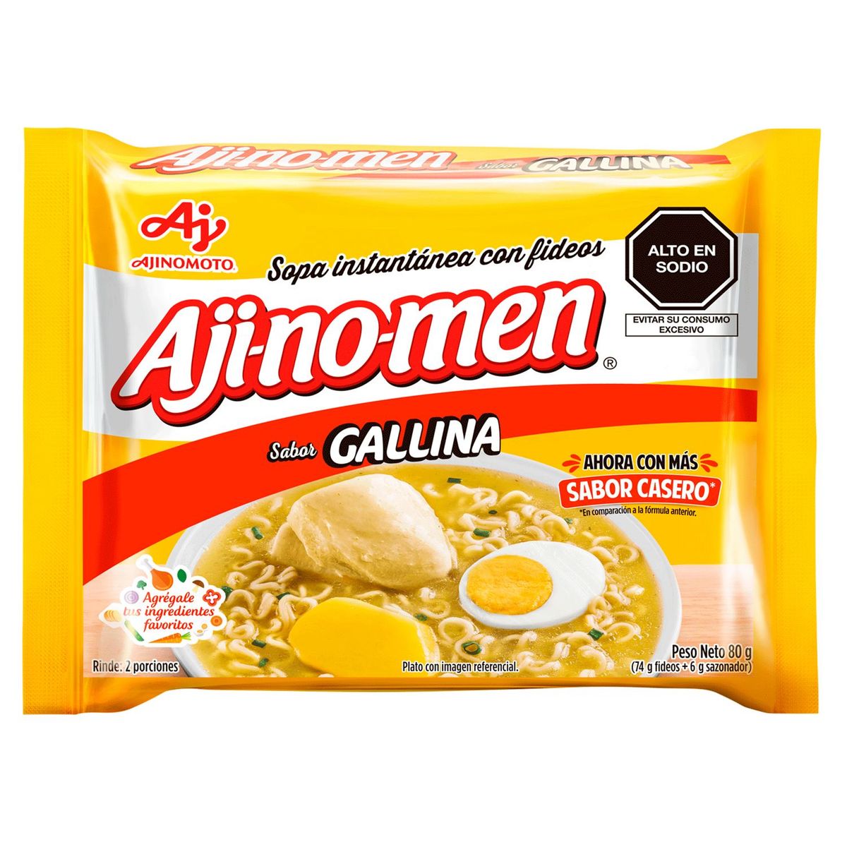 AJINOMEN - Sopa Instantánea Ajinomen Sabor Gallina Empaque 80 g