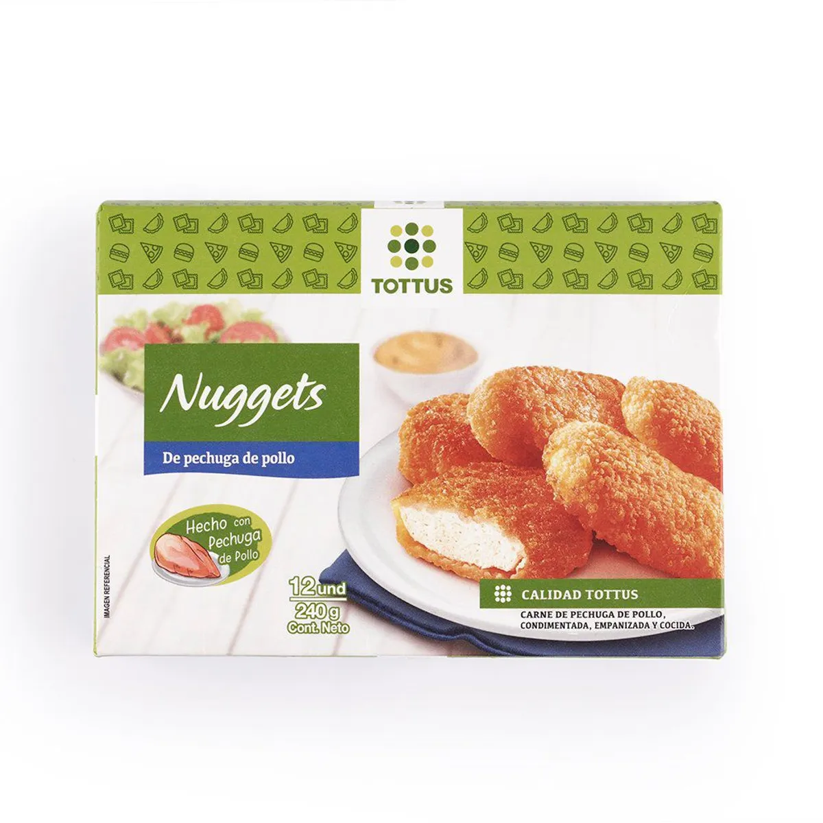 TOTTUS - Nuggets de Pechuga de Pollo Tottus Caja 240 g