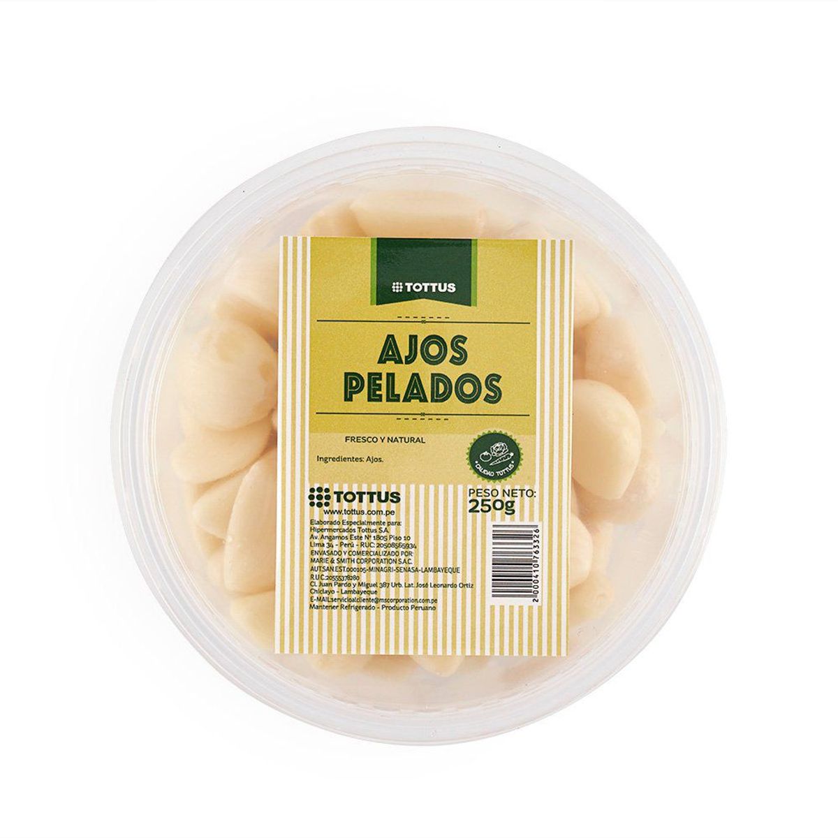 TOTTUS - Ajos Pelados Tottus