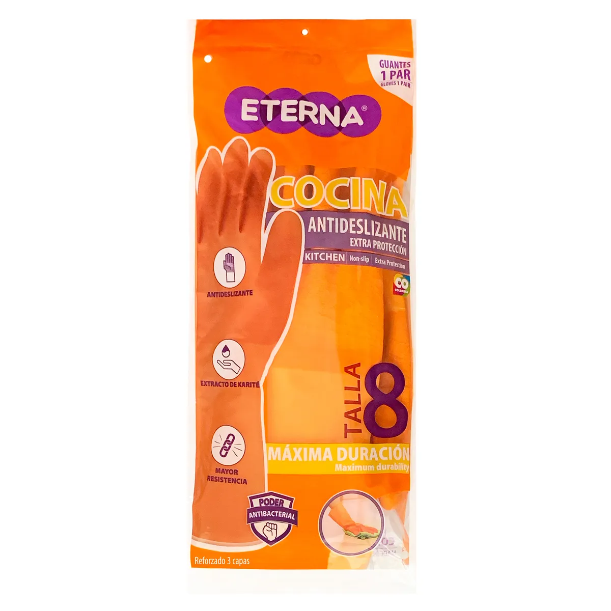 ETERNA - Guantes Antideslizantes 3 Capas Eterna Talla 8