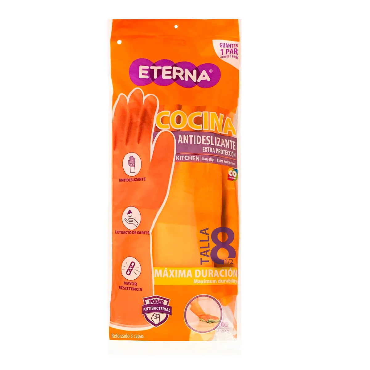 ETERNA - Guantes Antideslizantes 3 Capas Eterna Talla 8.5