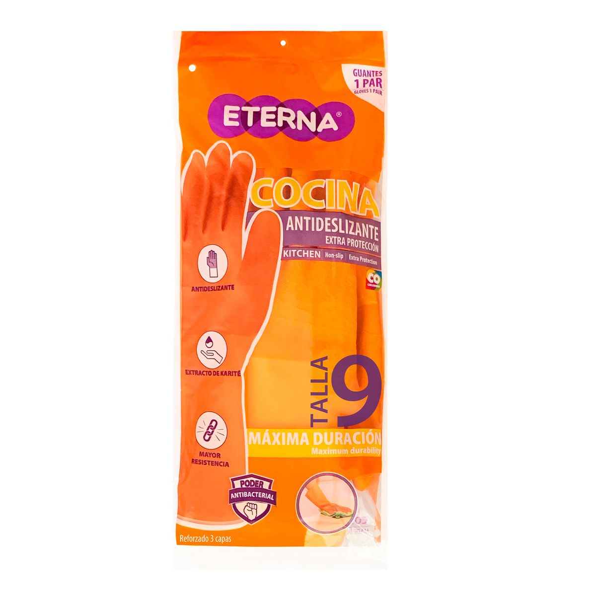 ETERNA - Guantes Antideslizantes 3 Capas Eterna Talla 9