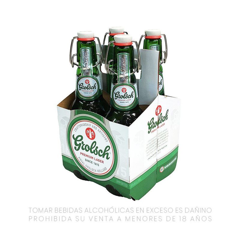 GROLSCH - Cerveza Grolsch Pack 4 UN 450 mL