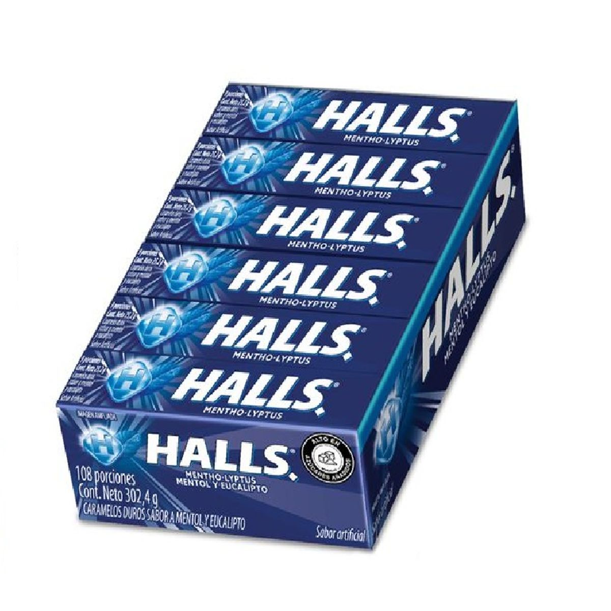 HALLS - Caramelos Mentho Lyptus Halls Display 12 Und