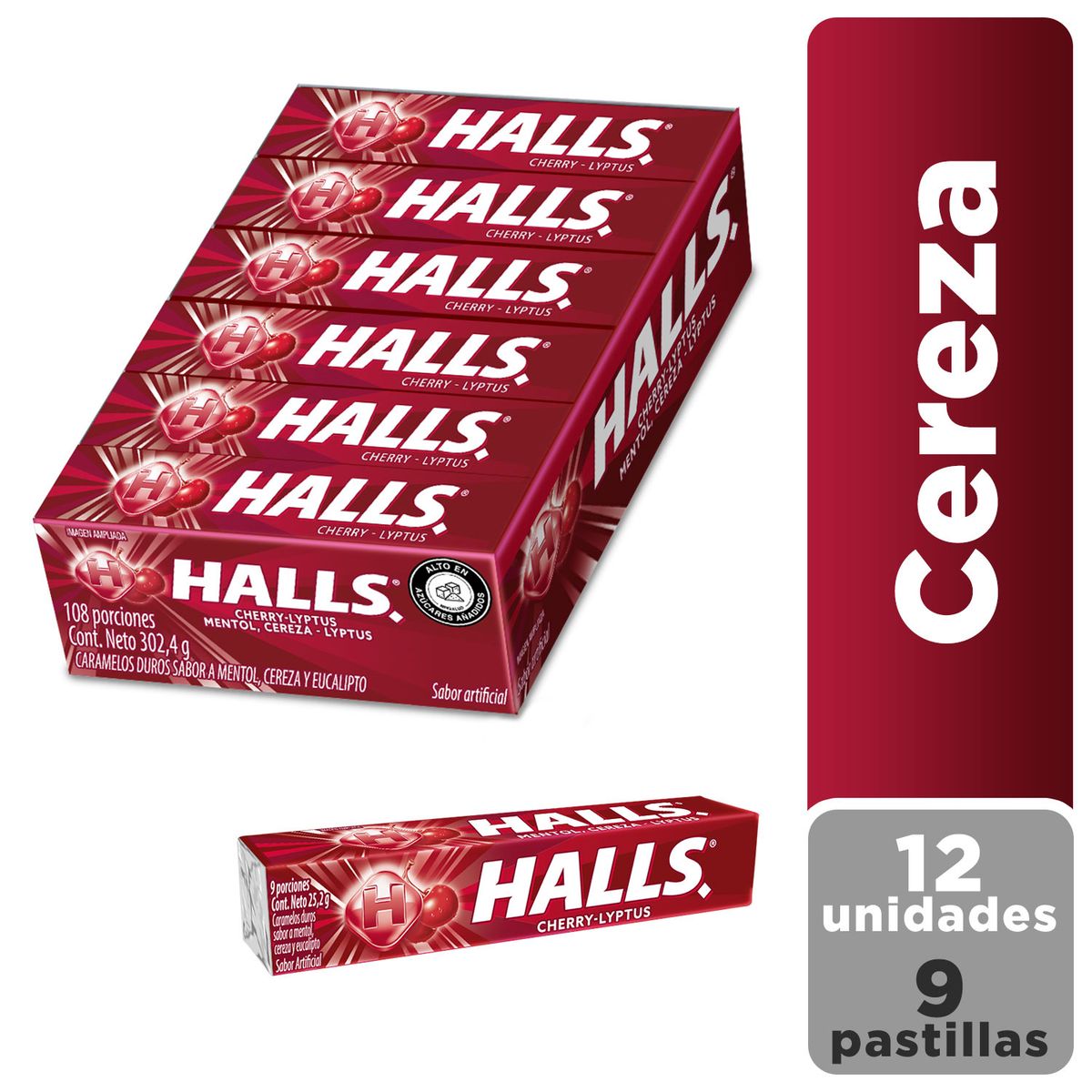 HALLS - Halls Cereza Display 12 Und