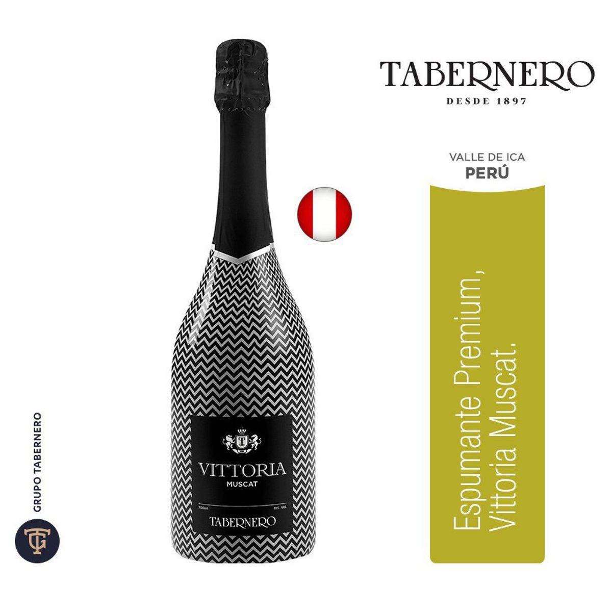 VITTORIA - Espumante Vittoria Muscat Perú Botella 750 mL
