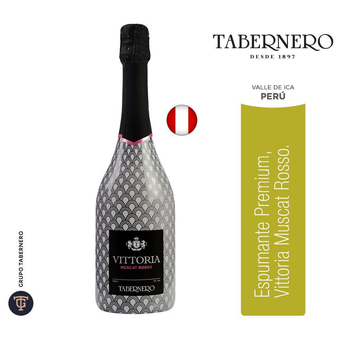 VITTORIA - Espumante Vittoria Muscat Rosso Botella 750 mL