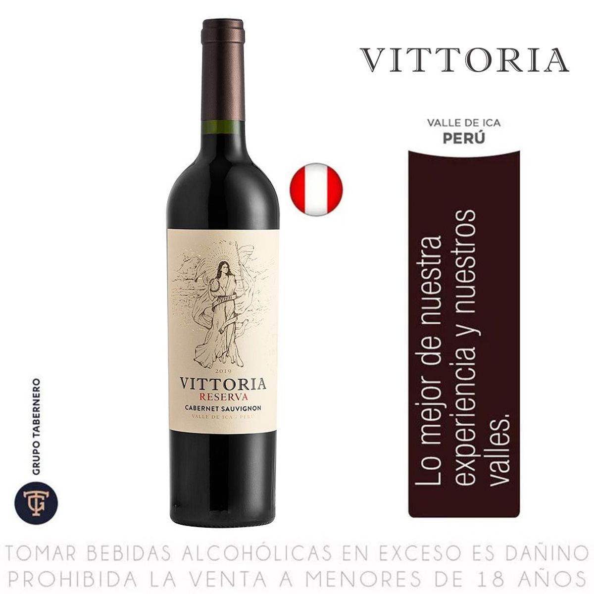 VITTORIA - Vino Vittoria Cabernet Sauvignon Reserva Botella 750 mL