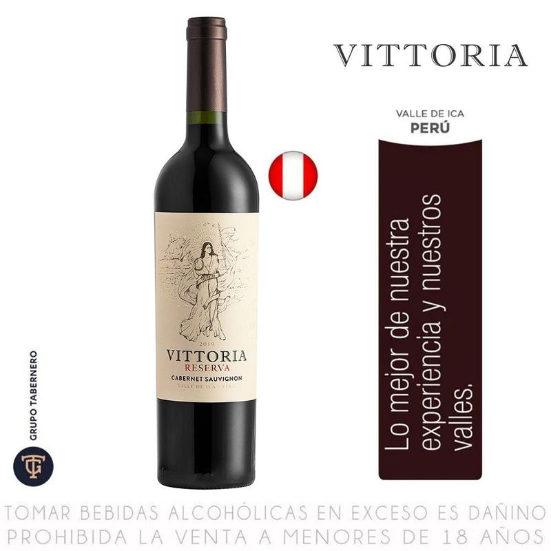 VITTORIA - Vino Vittoria Cabernet Sauvignon Reserva Botella 750 mL