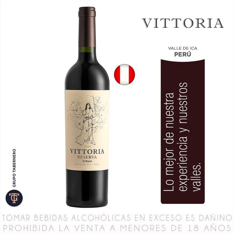 VITTORIA - Vino Vittoria Syrah Reserva Botella 750 mL